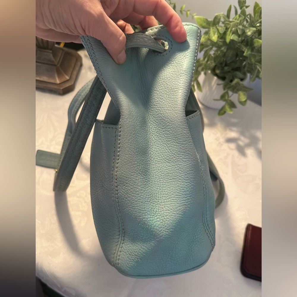 Coach Vintage Sonoma Drawstring Natural Grain Leather - Aqua - Picture 8 of 14